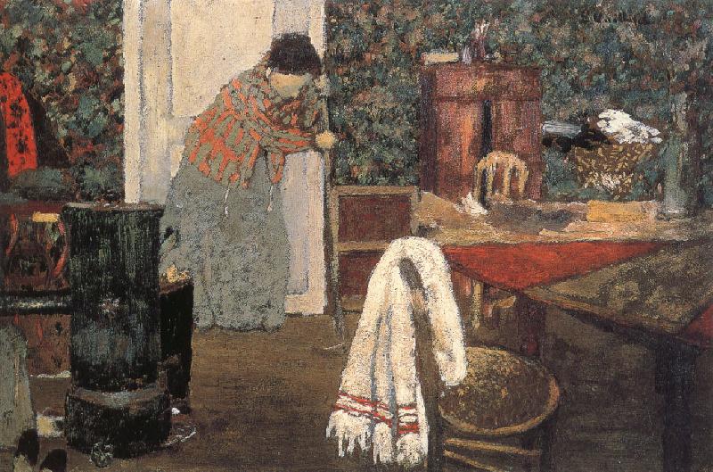 Edouard Vuillard Maid cleaning the room France oil painting art